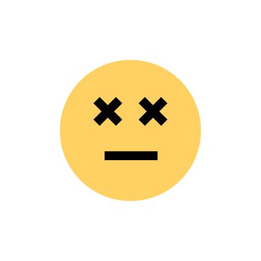 emoji düz simgesi, vektör illüstrasyonu 