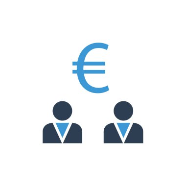 Euro işareti simgesi, vektör illüstrasyonu basit tasarım 