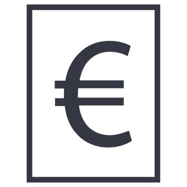 Euro işareti simgesi, vektör illüstrasyonu basit tasarım 