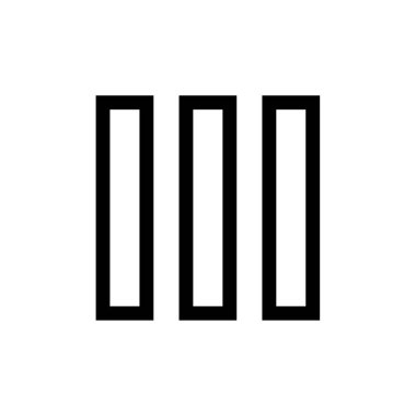 Üç dikey çizgi simgesinin vektör illüstrasyonu
