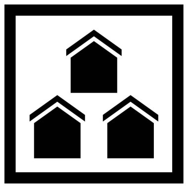 Üç ev ev gayrimenkul. Web simgesi basit illüstrasyon