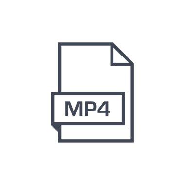 mp4 dosya biçimi simgesi, vektör illüstrasyonu basit tasarım