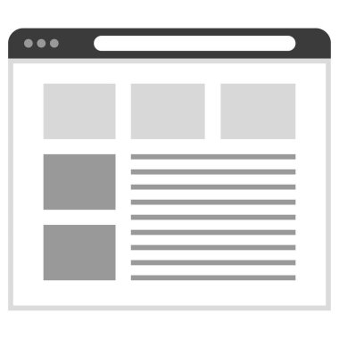 İnternet tarayıcı sayfası. ui ux 'nun basit tasarımı  