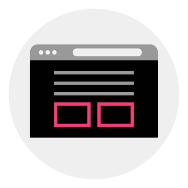 Çevrim içi Tarayıcı. Web simgesi basit illüstrasyon