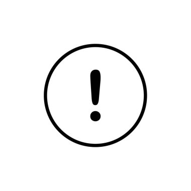 Beyaz arkaplanda izole edilmiş ünlem simgesi vektörü