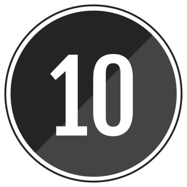 10 numaralı simge, vektör illüstrasyonu