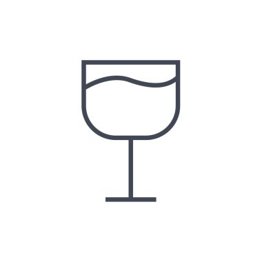 bir bardak şarap ikonu vektör çizimi tasarımı 