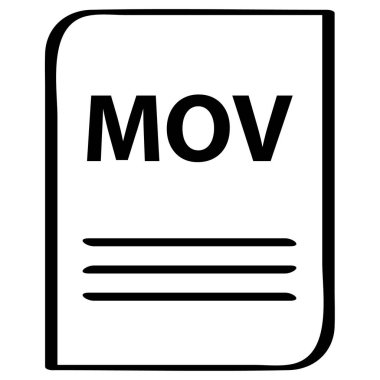 Mov veri dosya simgesinin vektör illüstrasyonu