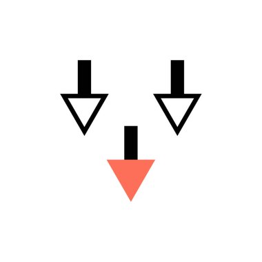 Modern ok simgesinin vektör illüstrasyonu    