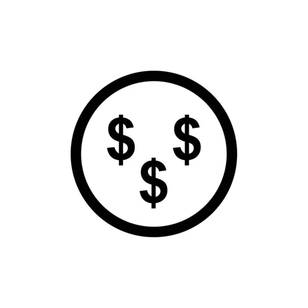 Dólar Signo Icono Vector Ilustración — Vector de stock