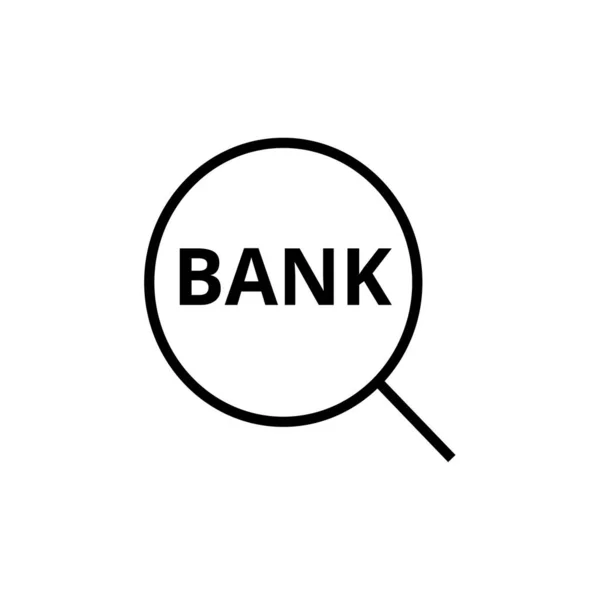 Bank Keresés Ikon Fehér Háttér Vektor Illusztráció — Stock Vector