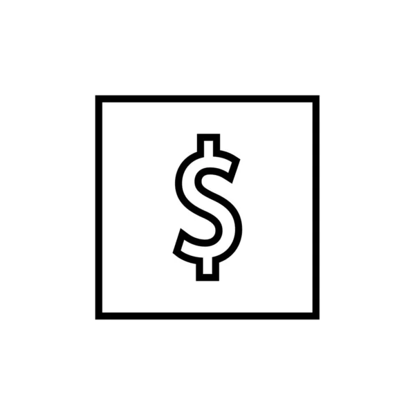 Dollar Vecteur Ligne Mince Icône — Image vectorielle