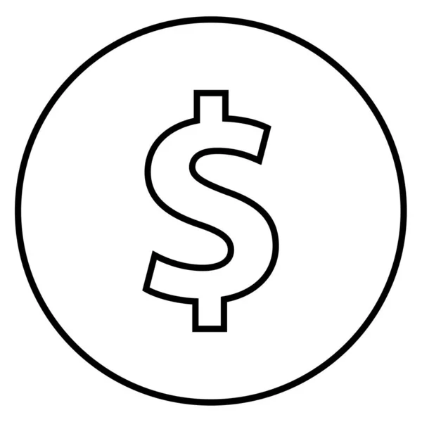 Dollaro Icona Vettoriale Valuta — Vettoriale Stock