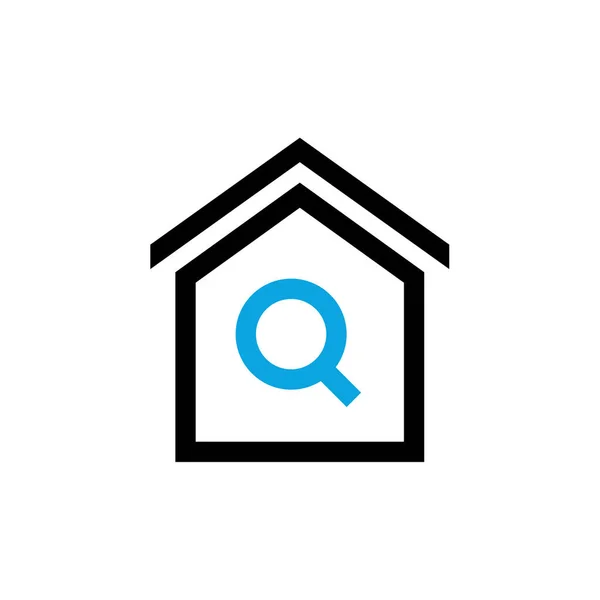Recherche Trouver Maison Maison Agent Immobilier Icône Web Illustration Simple — Image vectorielle