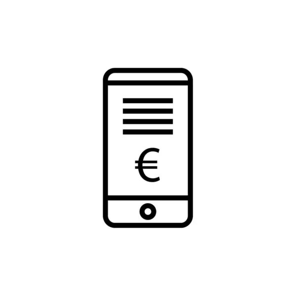 Иконка Мобильного Банкинга Банковский Платежный Знак — стоковый вектор