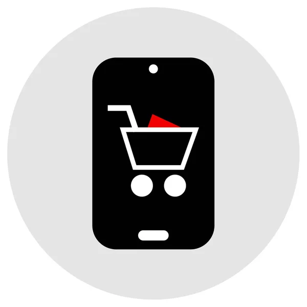 Shopping Shopping Flat Icon Mobile Web — Stock Vector