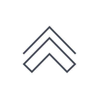 Taslak logo vektörünü gösteren basit bir ok 