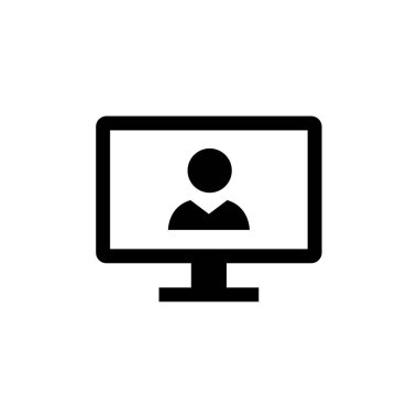 bilgisayar izleme simgesi, vektör illüstrasyonu 