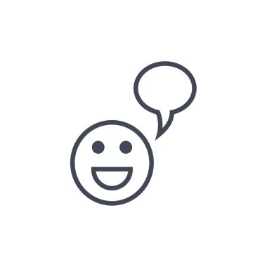 Mutlu gülümseme ikonu. Sohbet sembolü vektör illüstrasyonu 