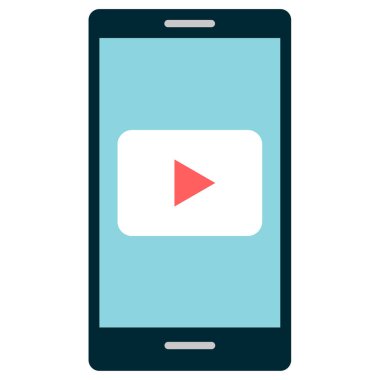 Video oynatıcı düz vektör simgesi 