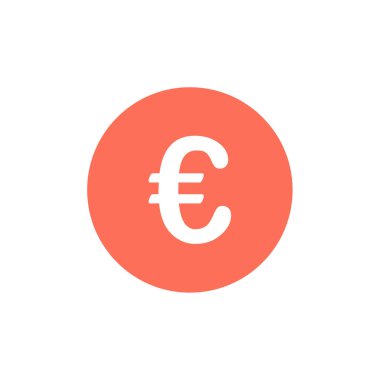 Çember içinde para birimi sembolü, düz vektör illüstrasyonu.