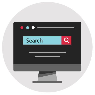 İnternet araması basit simge, vektör illüstrasyonu