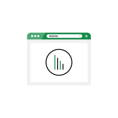 Web tarayıcı simgesi. Düz dizayn. Vektör illüstrasyonu. 