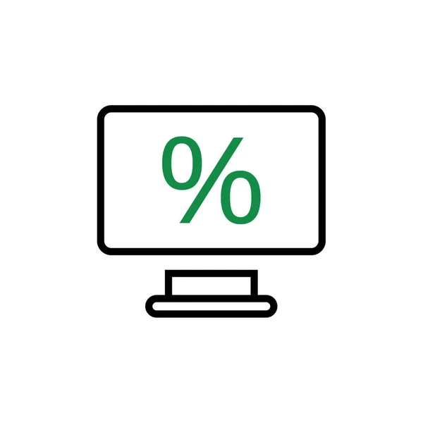 Percentage Web Icoon Eenvoudige Illustratie — Stockvector