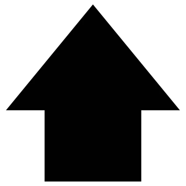 ベクトルアイコンを上に矢印 スタイルはフラットシンボル ブラックカラー 丸みを帯びた角度 白い背景 — ストックベクタ