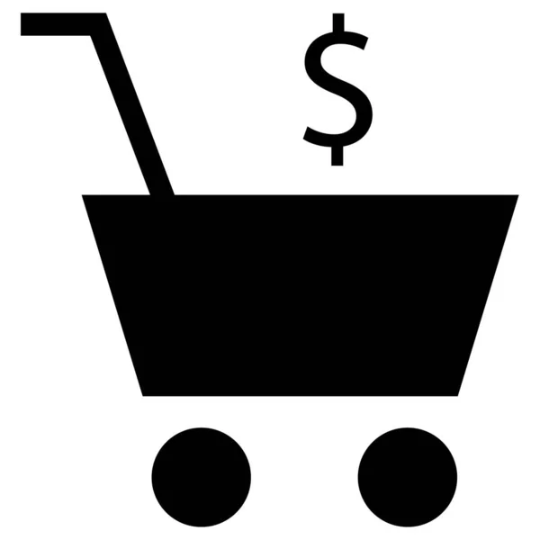 Bevásárlókocsi Egyszerű Illusztráció — Stock Vector