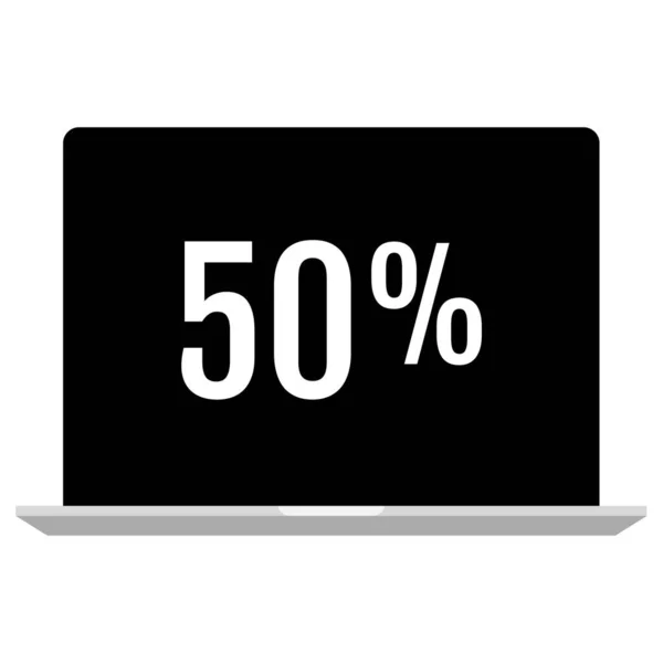 Percent Discount Icon Vector Illustration Flat Design Style — Stock Vector