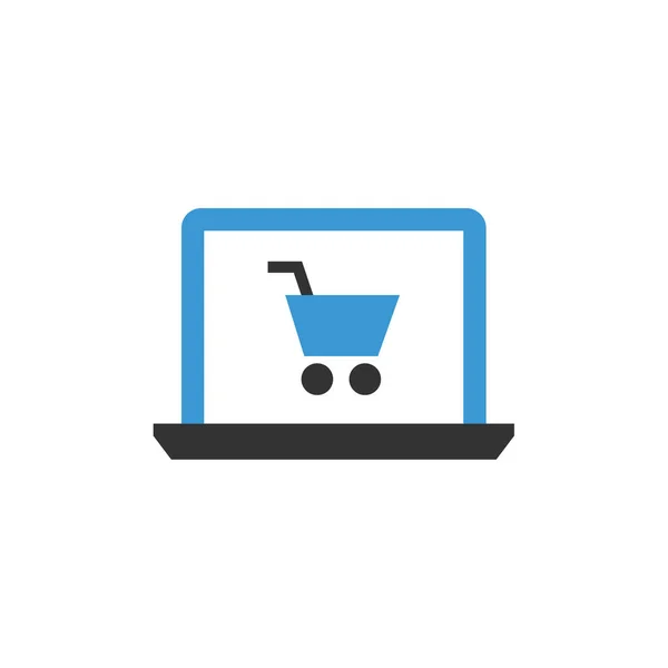 Shopping Online Icona Vettoriale Illustrazione Design — Vettoriale Stock