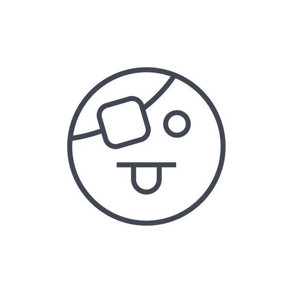 Web Vektör Illüstrasyonu Için Üzgün Emoji Çizgisi Simgesi — Stok Vektör