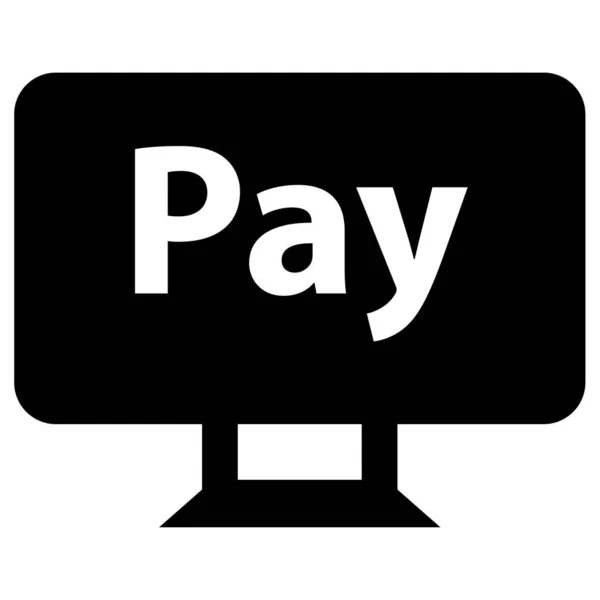 Computer Mit Bezahlung Web Symbol Einfache Illustration — Stockvektor