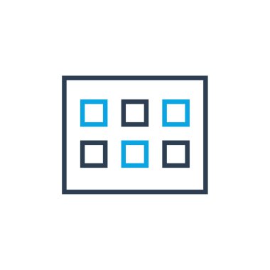 Galeri ızgara ikon vektör illüstrasyonunu listele