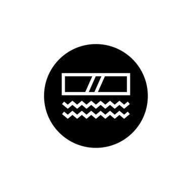 Yüzme havuzu ikonu vektörü web ve mobil uygulama tasarımınız için beyaz arkaplanda izole edildi, havlu logosu kavramı