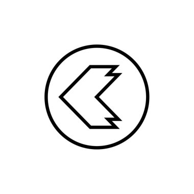 Sol ok simge vektör çizim