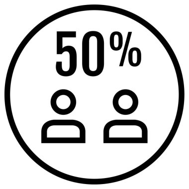 % 50 web simgesi basit illüstrasyon