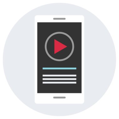 video vektörü düz renk simgesi 