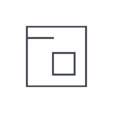 dikdörtgen vektör ince çizgi simgesi 