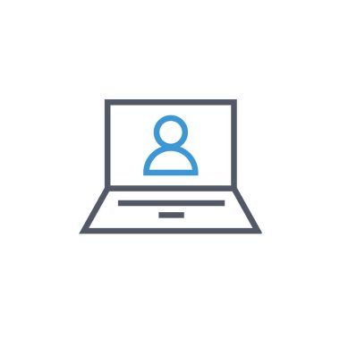 Dizüstü bilgisayar simgesi vektör çizimi    