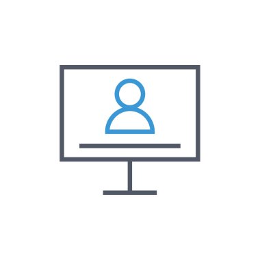 bilgisayar monitörü ikon vektör illüstrasyon tasarımı 