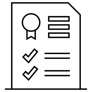 Sertifika. Web simgesi basit illüstrasyon