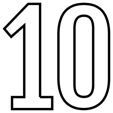 10 numaralı simge vektör illüstrasyonu
