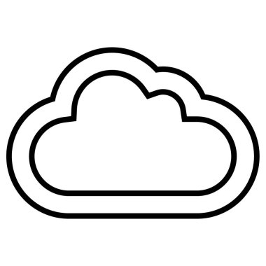 bulutlu vektör dış hat simgesi 