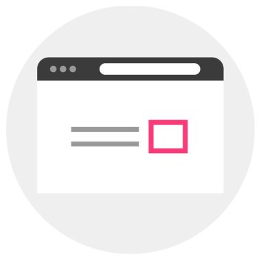 Web tarayıcı simgesi. Düz dizayn. Vektör illüstrasyonu. 