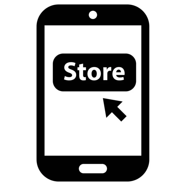 Mobiles Einkaufen Webikone — Stockvektor