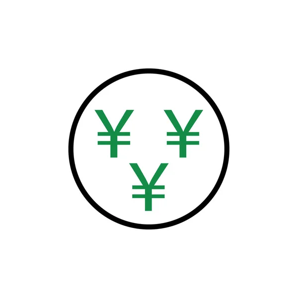 Значок Ієни Ізольований Вектор Фоні Дизайн Плоского Векторного Символу — стоковий вектор