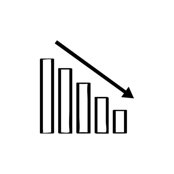 Ekonomia Dane Paski Wykres Prosty Ikona Wektor Ilustracja — Wektor stockowy