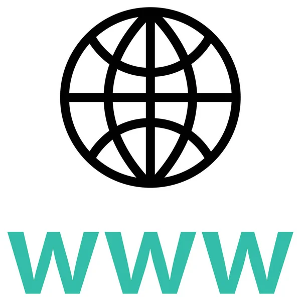 Иконка Интернета Www Globe Векторная Иллюстрация — стоковый вектор